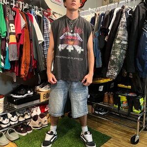 Vintage 90s Metallica Mens XL Black T-Shirt Master Of Puppets Music Rock Metal